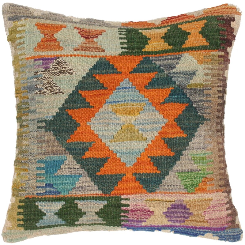 Tribal Ana Hand-Woven Turkish Kilim Throw Pillow