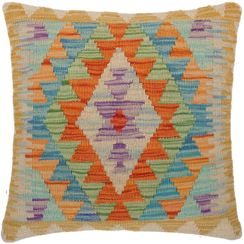 Vintage Coleen Hand-Woven Turkish Kilim Throw Pillow