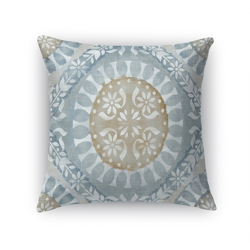 WATERCOLOR MEDALLIONS BLUE Accent Pillow by Kavka Designs