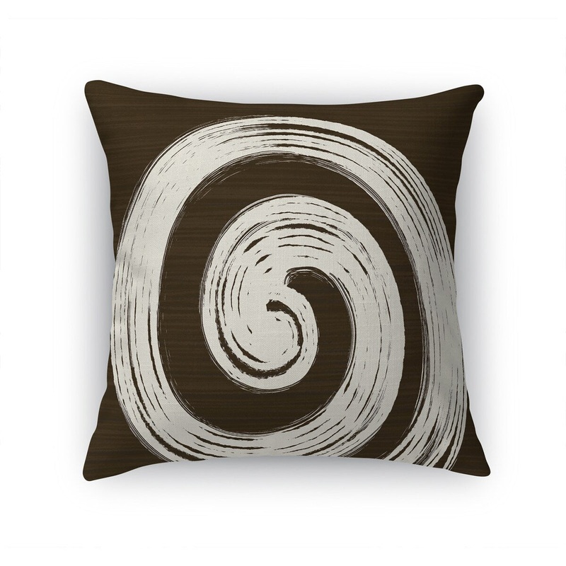 SPIRAL STROKE BROWN Accent Pillow by Kavka Designs
