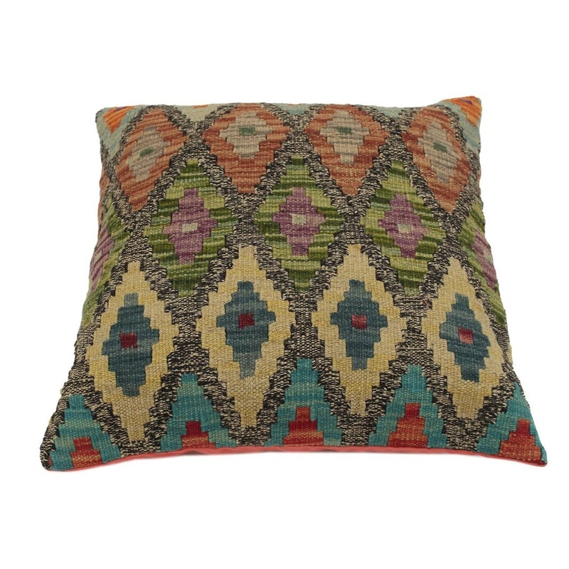 Tarah Gray/Brown Hand-Woven Kilim Throw Pillow - 1'6 x 1'6