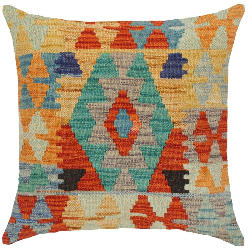 Tribal Argelia Hand-Woven Turkish Kilim Throw Pillow