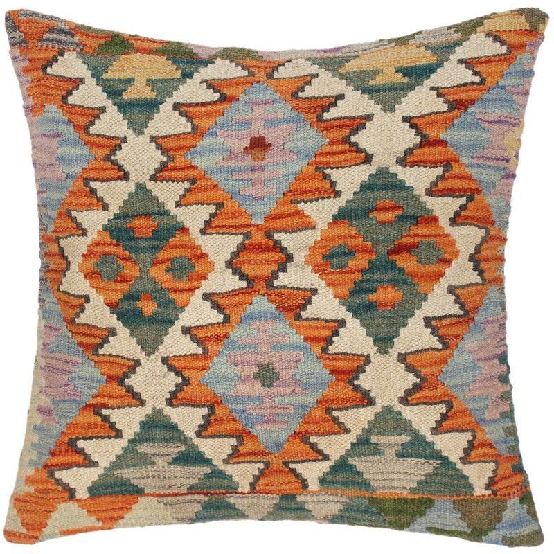 Tribal Dona Hand-Woven Turkish Kilim Throw Pillow