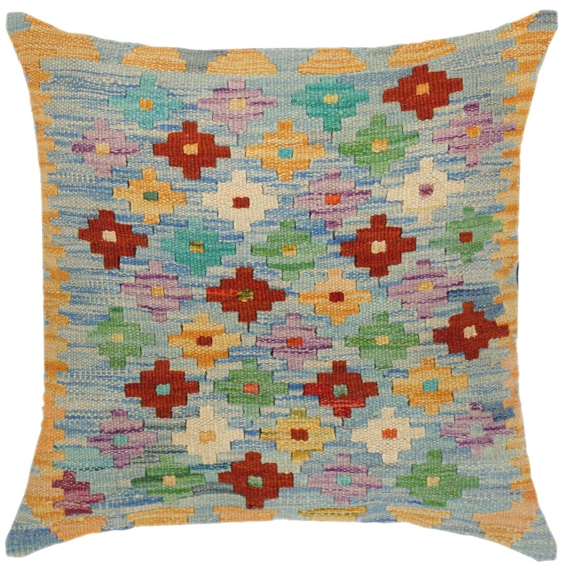 Southwestern Marvella Hand-Woven Turkish Kilim Pillow 17 in. x 18 in.