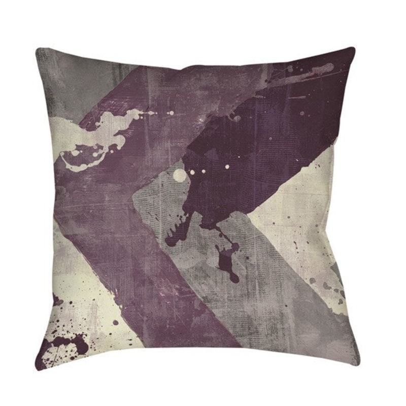 Splatter No I Purple Indoor/ Outdoor Pillow