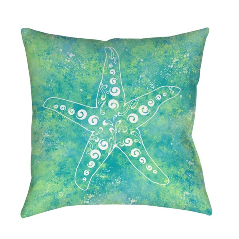 Sponge Paint Starfish Decorative Throw Pillow