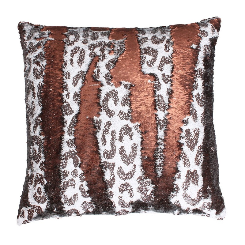 Thro by Marlo Lorenz Cenny Cheetah Reversible Sequin Feather Filled Throw Pillow