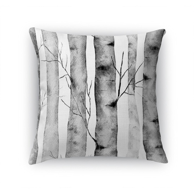 TREE BLACK AND WHITE Accent Pillow by Terri Ellis