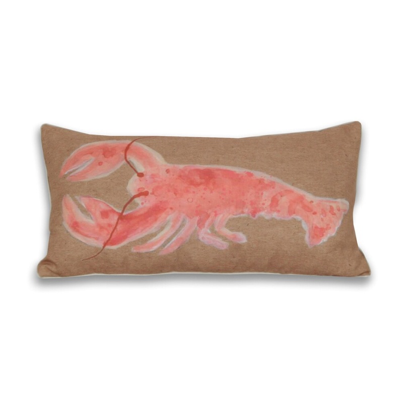 Water Color Lobster 12 x 24-inch Decorative Pillow