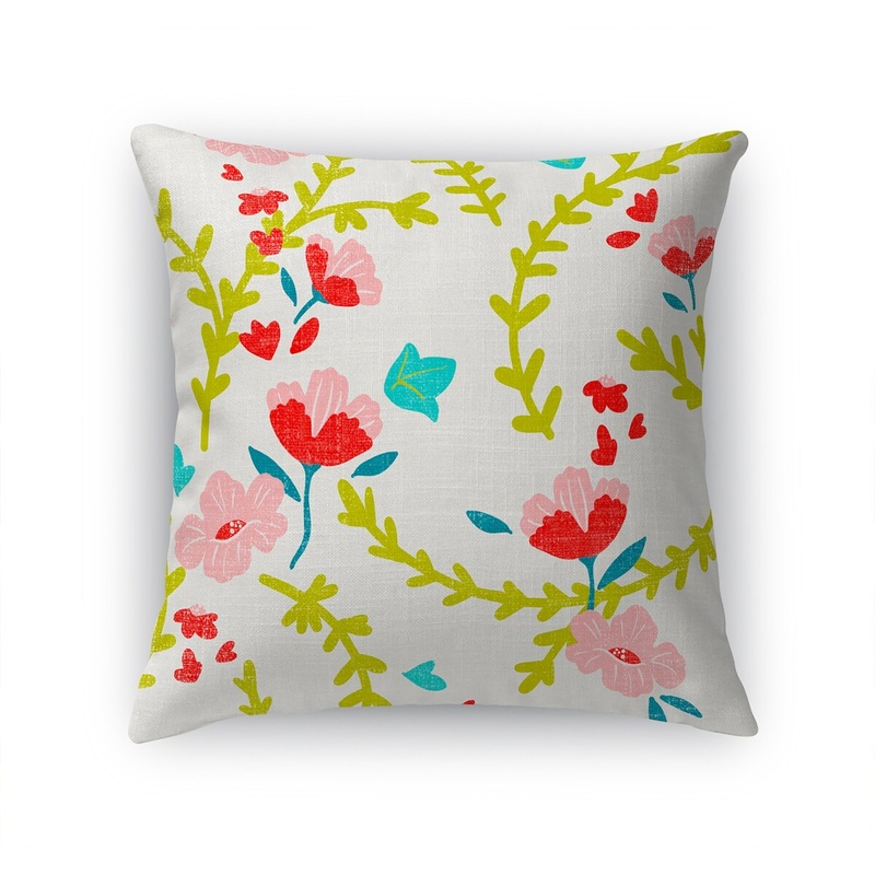 ADELAIDE FLORAL WHITE Accent Pillow by Kavka Designs