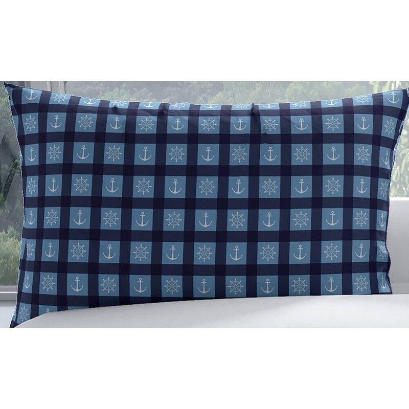 ANCHOR GALORE NAVY AND LIGHT BLUE Pillow Case By Kavka Designs
