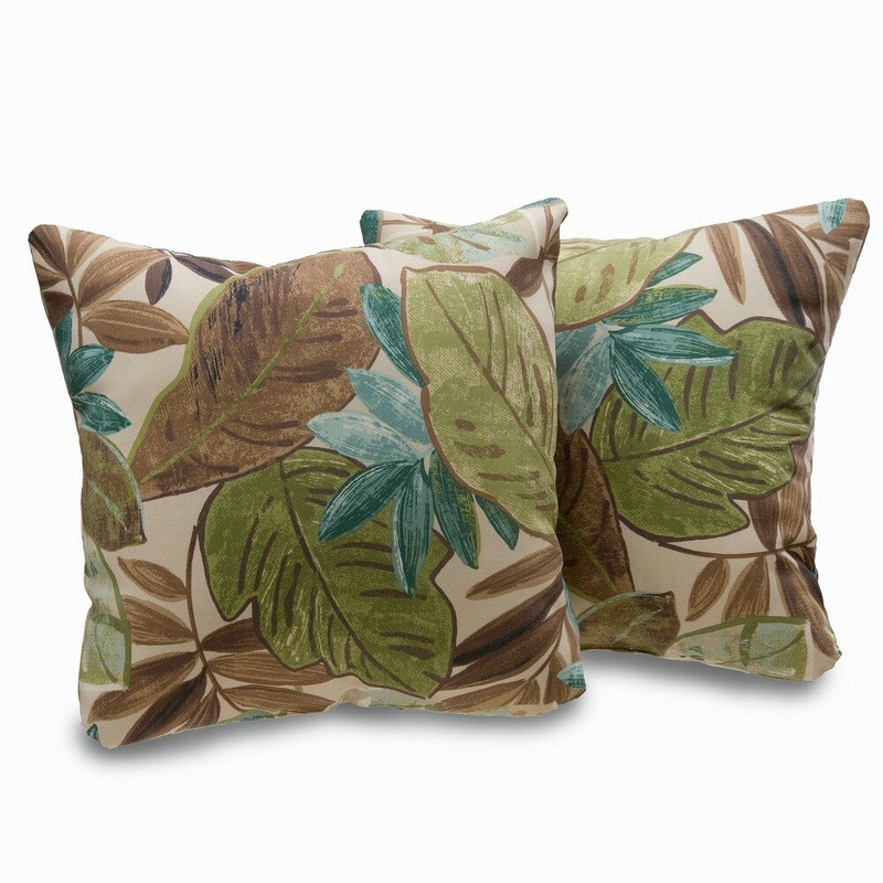 Bahia Leaf Print Decorative Throw Pillows (Set of 2)