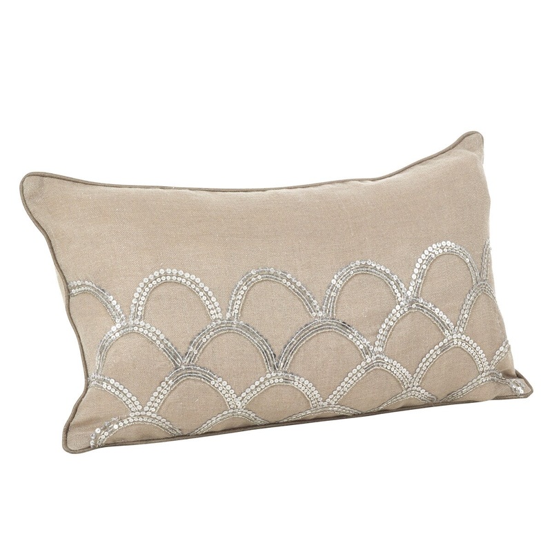 Beaded Arch Design Cotton Throw Pillow Cover