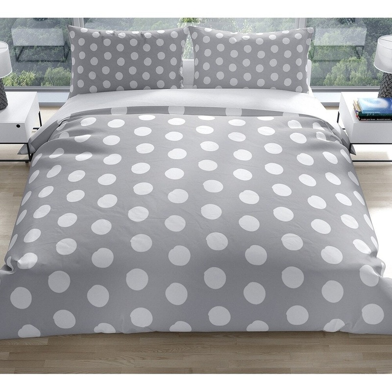 BIG POLKA DOTS LIGHT GREY Pillow Case By Kavka Designs