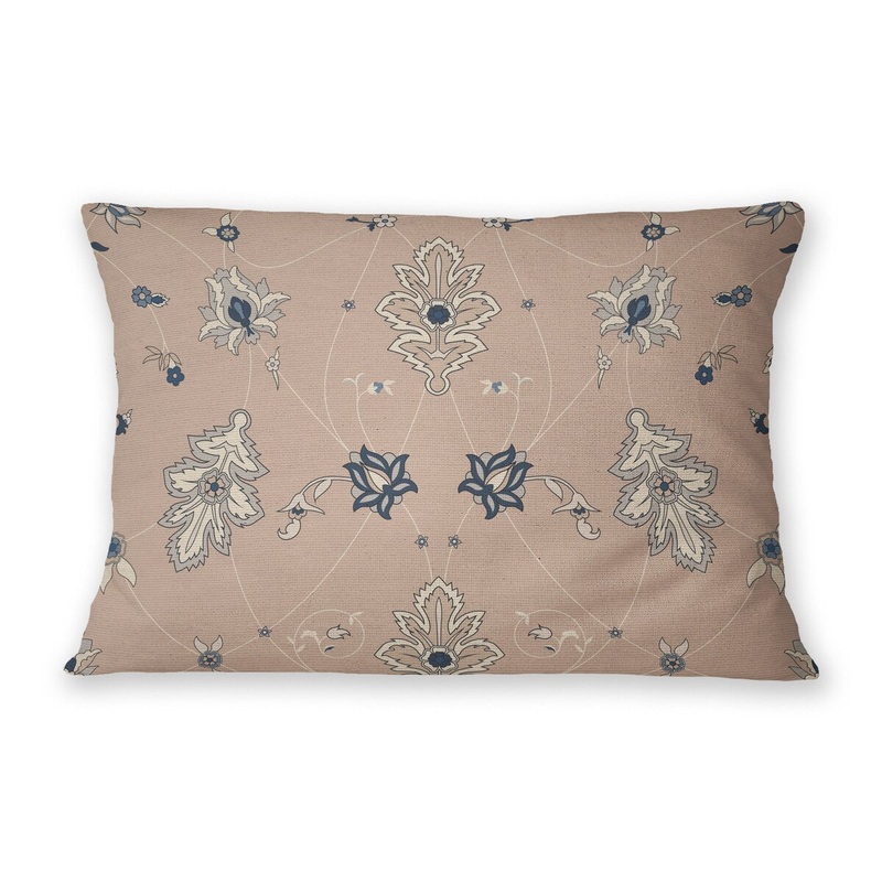 SHABYLON ROSE & BLUE Linen Throw Pillow By Marina Gutierrez