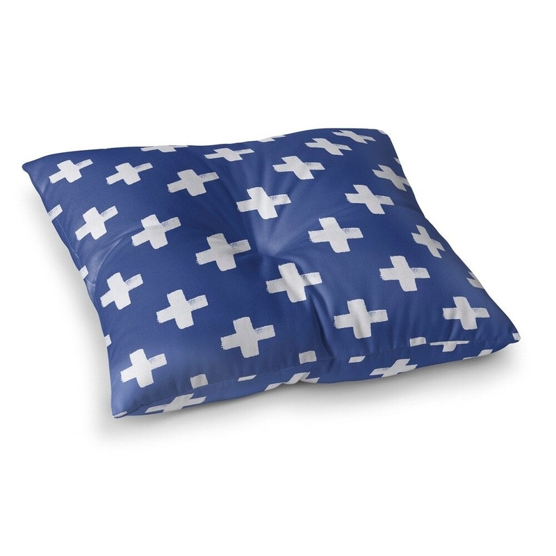 Swiss Cross Indigo Floor Pillow