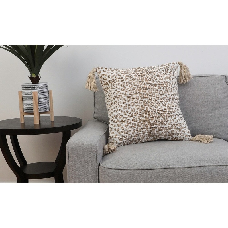 The Curated Nomad Caprino Cheetah Print Tassel Pillow