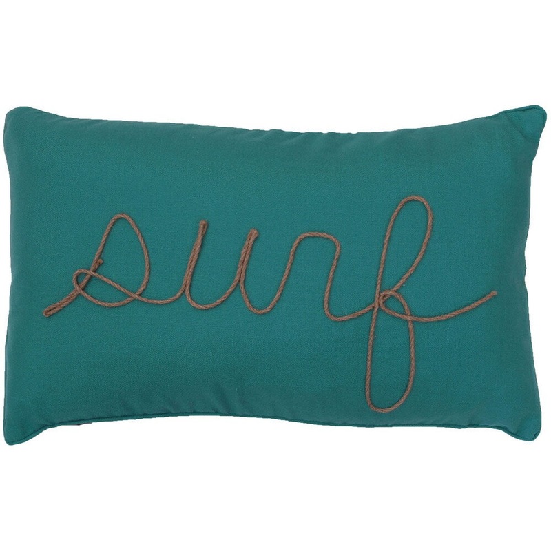 Thro by Marlo Lorenz Surf Rope Applique Feather Filled 12 x 20 Throw Pillow