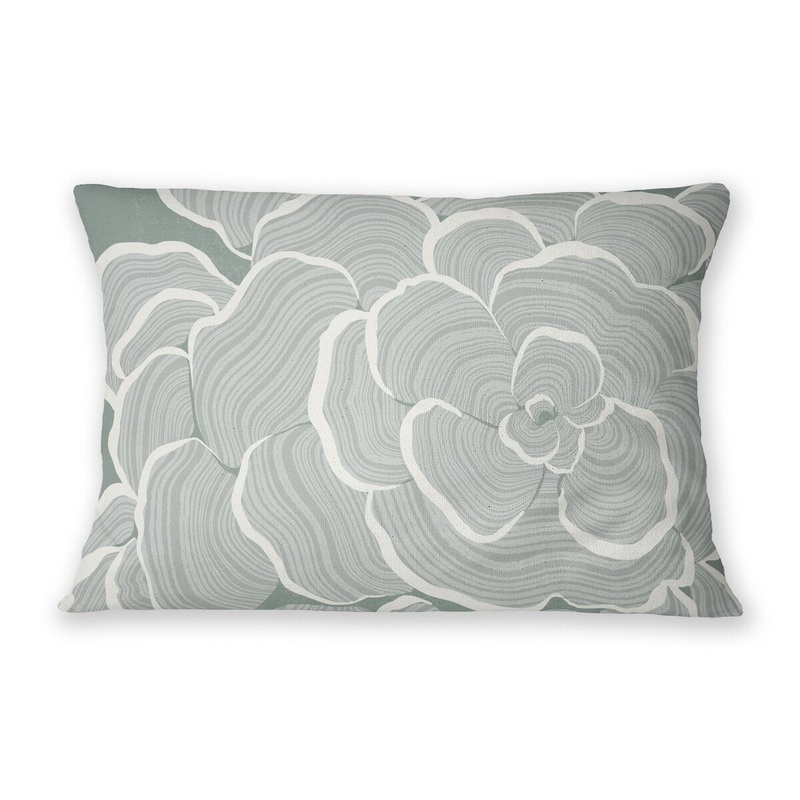 TURKEY TAIL BLUE Lumbar Pillow By Jenny Lund