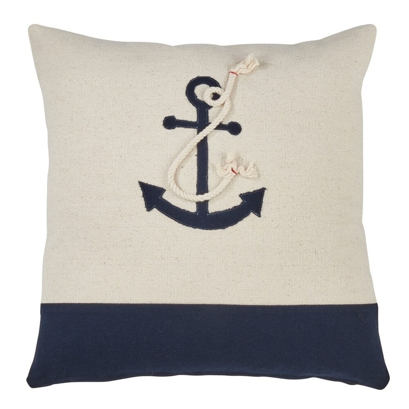 Anchor Design Down Filled Throw Pillow