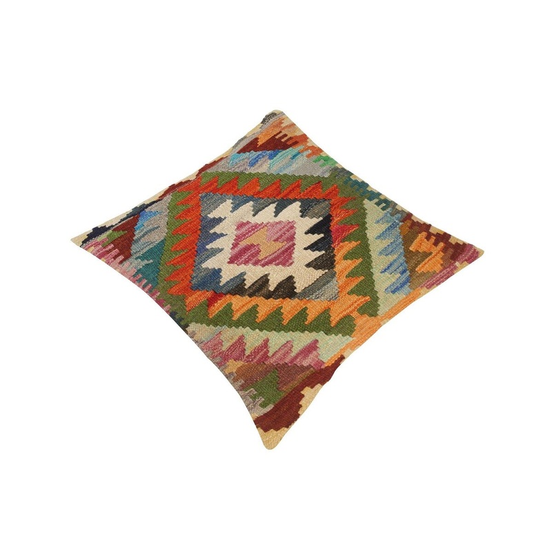 Bauhaus Charla Hand-Woven Turkish Kilim Throw Pillow