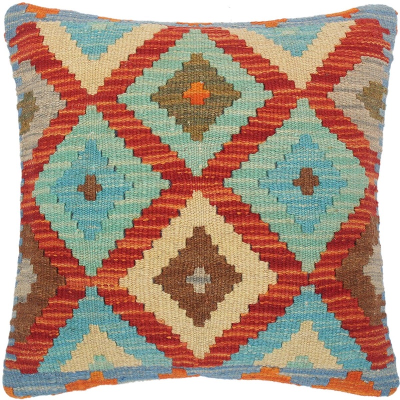 Bauhaus Orville Hand-Woven Turkish Kilim Pillow 16 in. x 16 in.