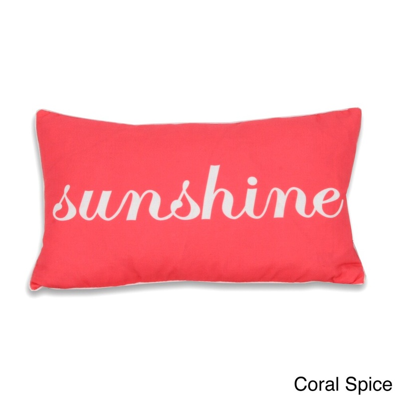 Thro Sunshine Script Printed Words 20-inch Decorative Pillow