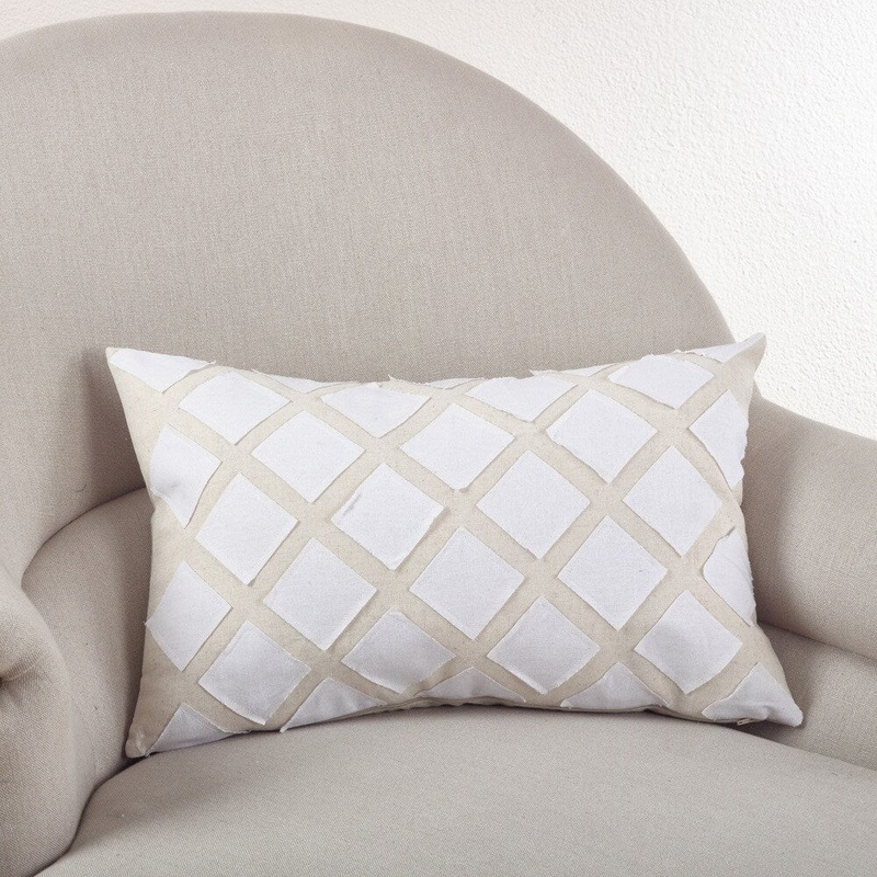 Applique Design Down Filled Throw Pillow