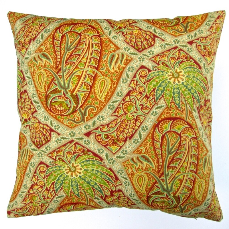 Artisan Pillows Indoor/ Outdoor 18-inch Tommy Bahama Fabric Orange Paisley Hawaiian Throw Pillow Cover (Set of 2)