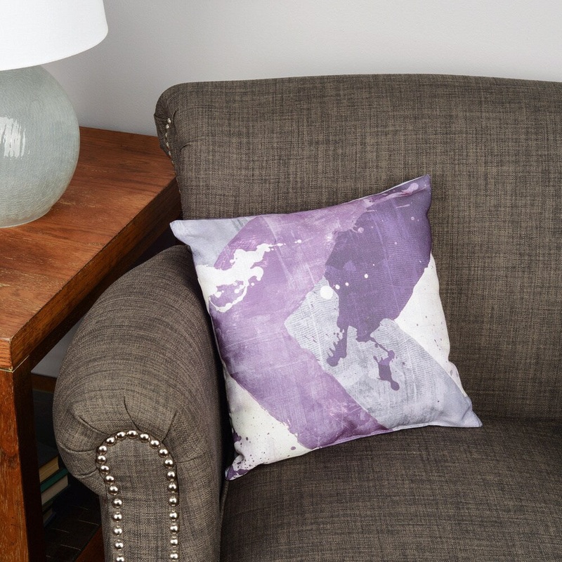 Splatter No I Purple Floor Pillow