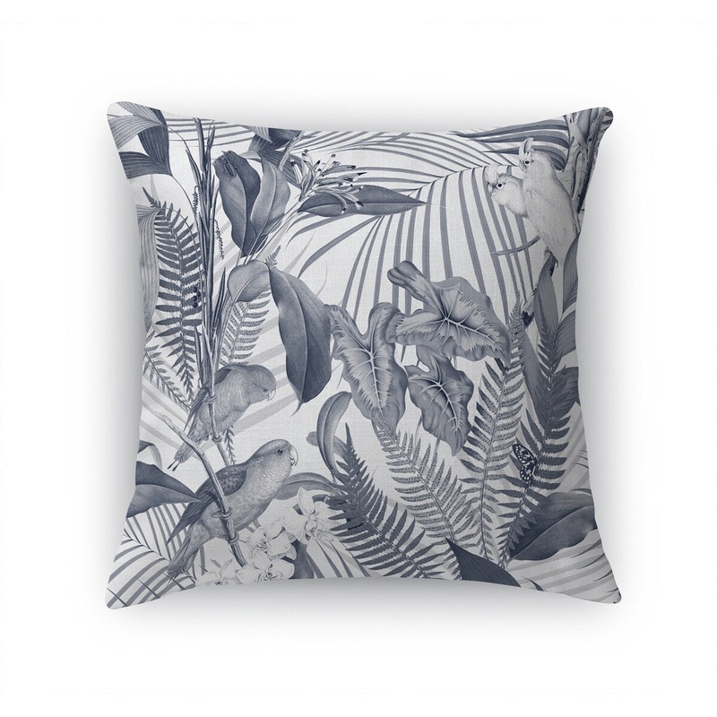 TROPICAL JUNGLE COLD GREY Accent Pillow by Marina Gutierrez