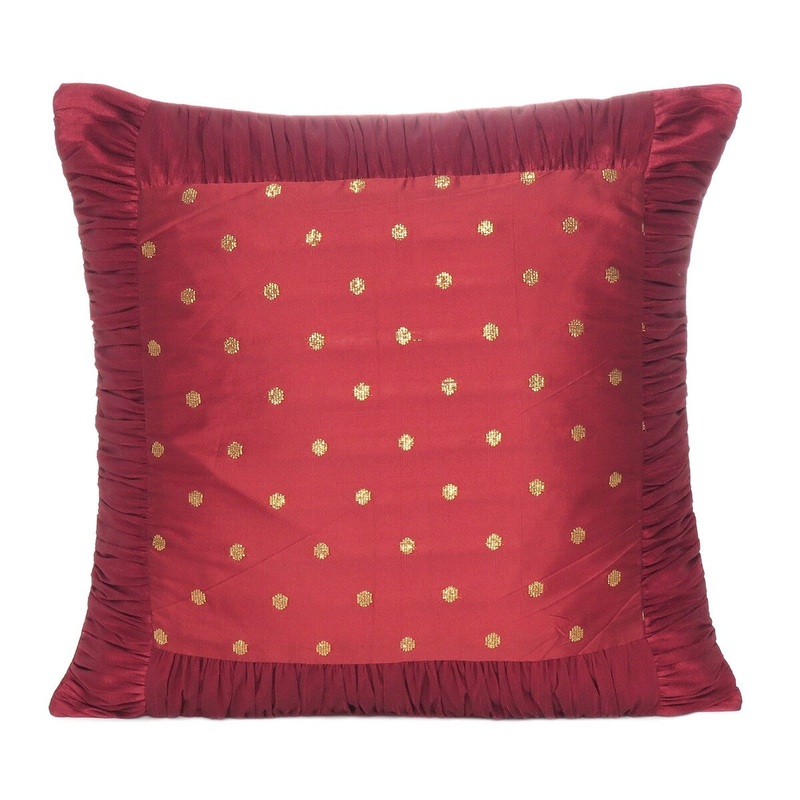 Solid Throw pillow Polydupion Decorative Brocade Cushion Cover Single PC