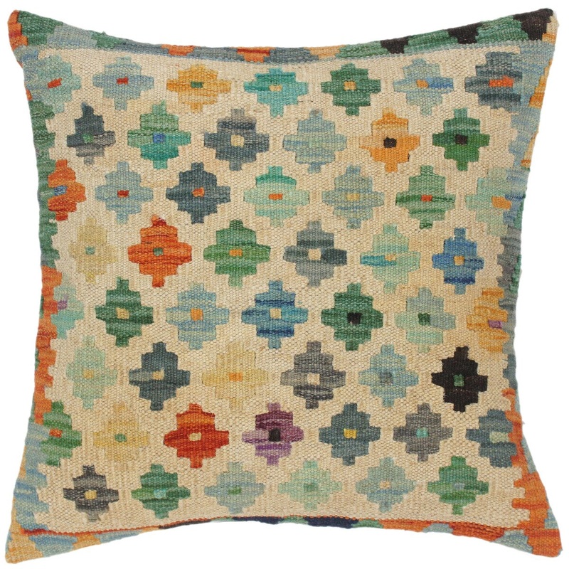 Southwestern Jasper Hand-Woven Turkish Kilim Throw Pillow