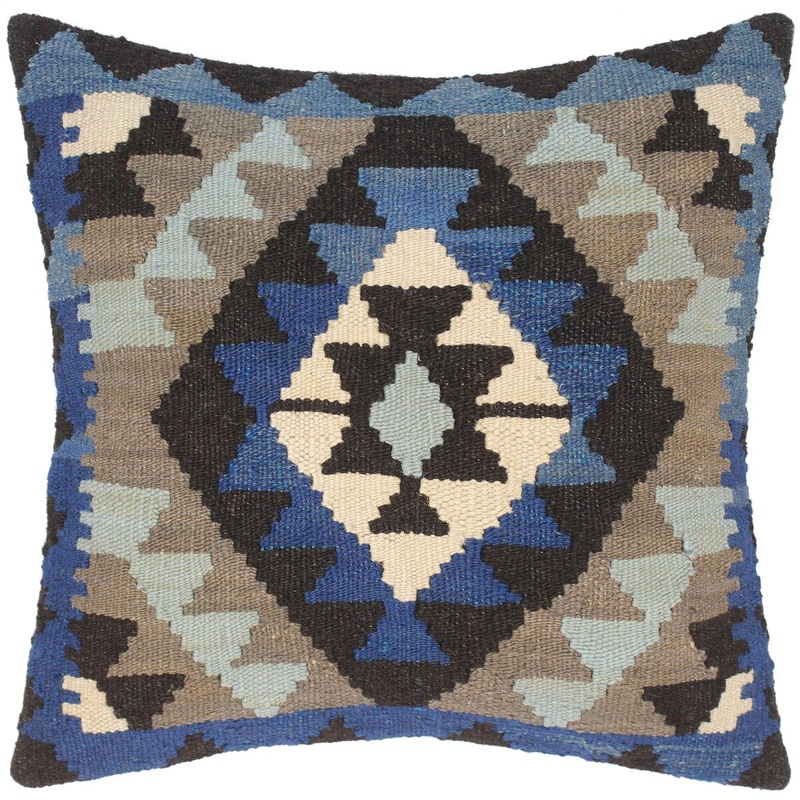 Southwestern Wiley Hand-Woven Turkish Kilim Pillow 18 in. x 18 in.