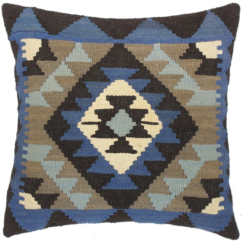 Vintage Rosalba Hand-Woven Turkish Kilim Throw Pillow 19 in. x 20 in.