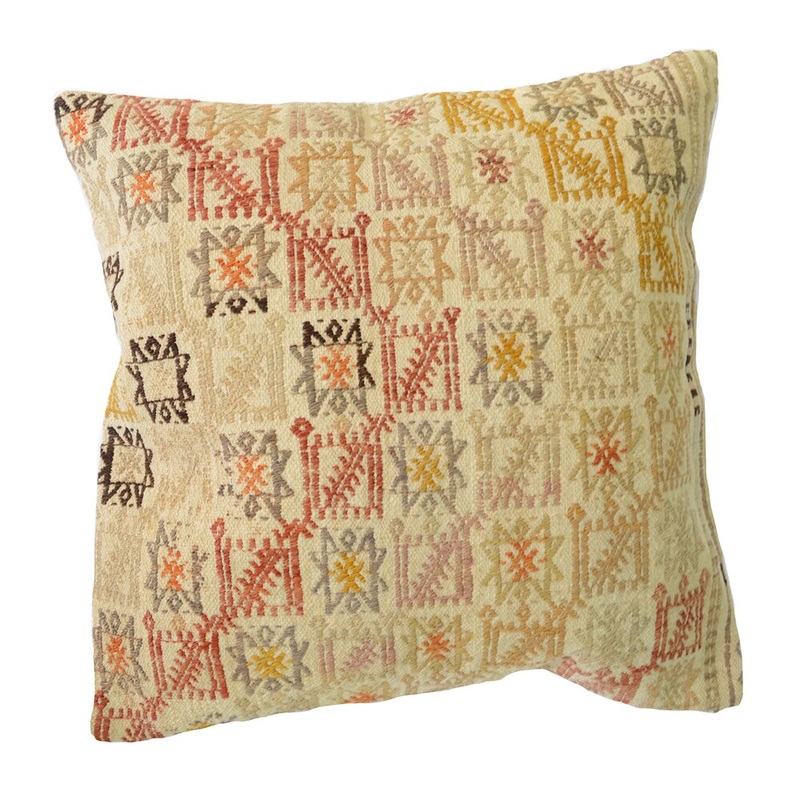 Vintage Turkish Kilim 20-inch Throw Pillow