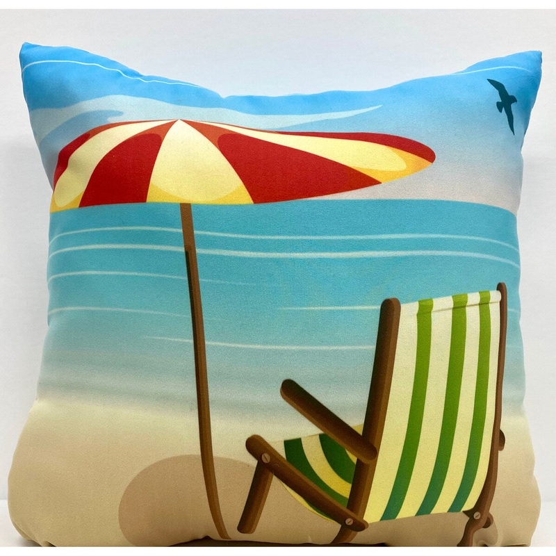 Beach umbrella and chair decorative square pillow
