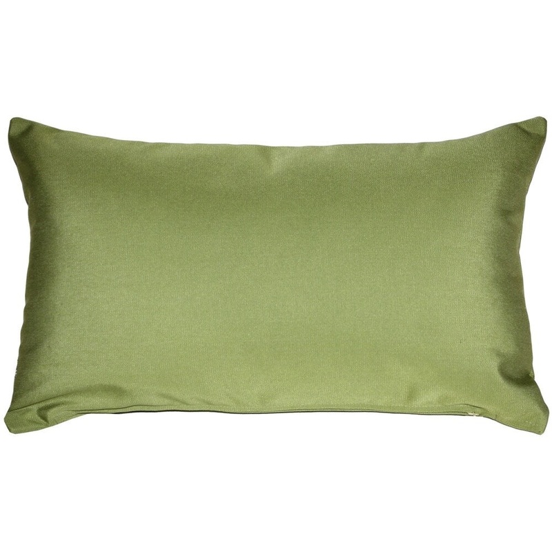 Sunbrella Peridot Green 12x19 Outdoor Throw Pillow with Polyfill Insert