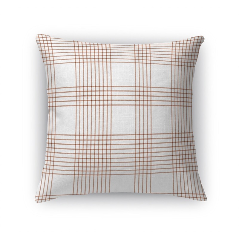THIN PLAID RUST Accent Pillow by Becky Bailey