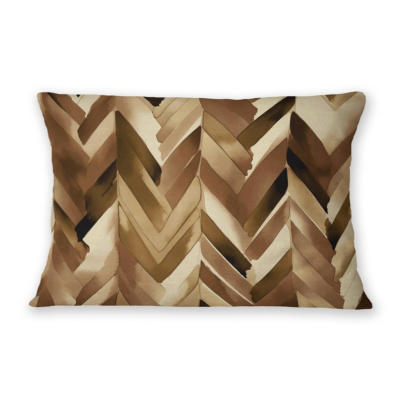 WATERCOLOR INK CHEVRON NEUTRAL Linen Throw Pillow By Becca Dell'Arciprete