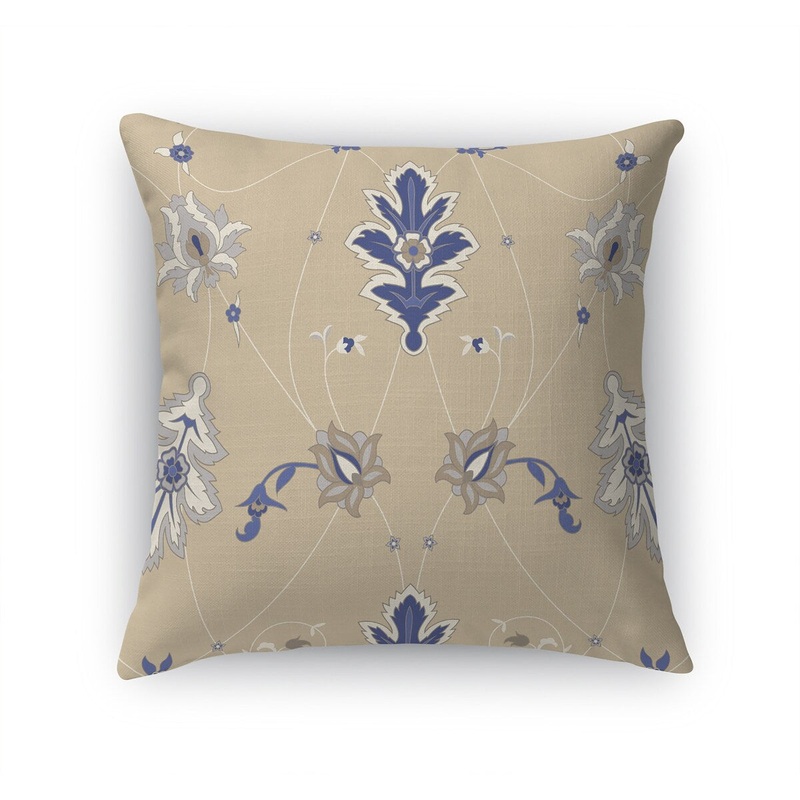 BABYLON BEIGE & BLUE Accent Pillow by Marina Gutierrez