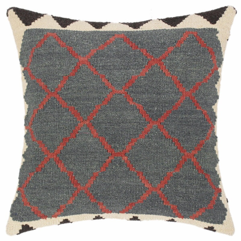 Bauhaus Clare Hand-Woven Turkish Kilim Pillow 18 in. x 17 in.