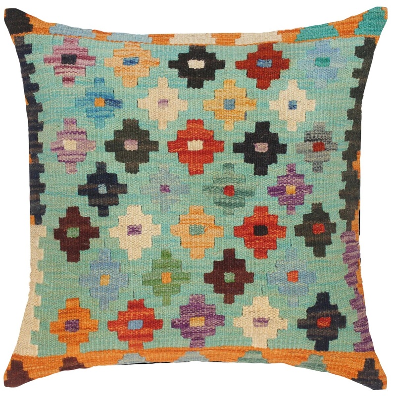 Tribal Aurea Hand-Woven Turkish Kilim Throw Pillow
