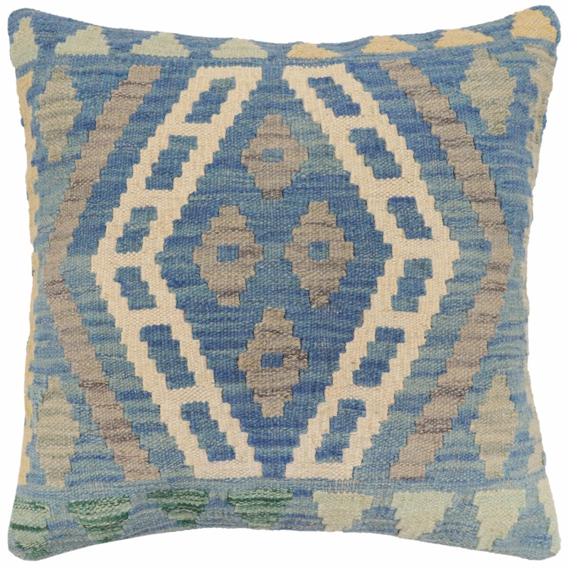 Tribal Gibson Turkish Hand-Woven Kilim Pillow - 18'' x 18''