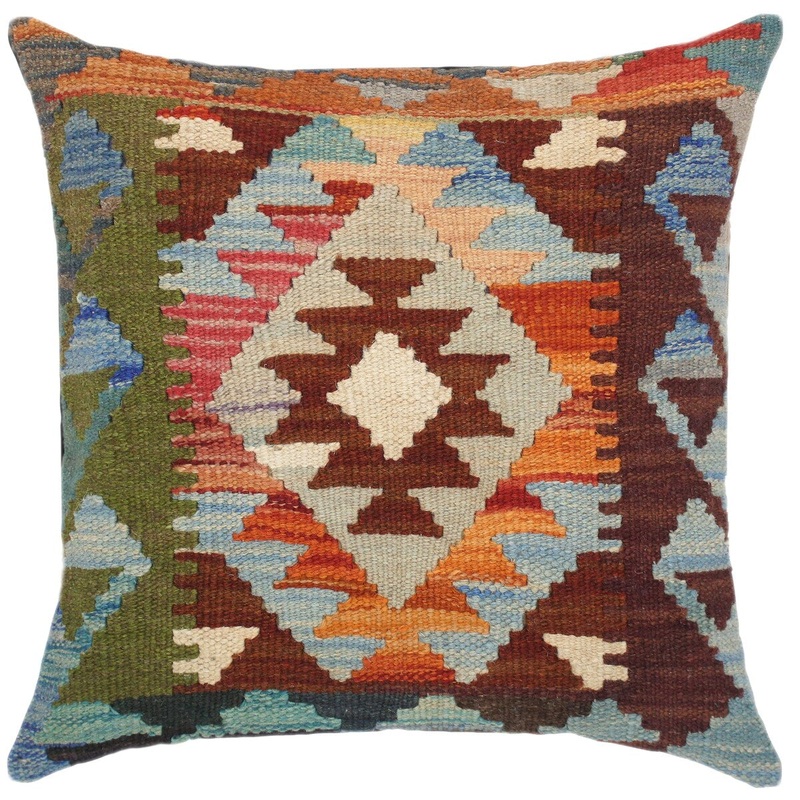 Vintage Yvone Hand-Woven Turkish Kilim Throw Pillow
