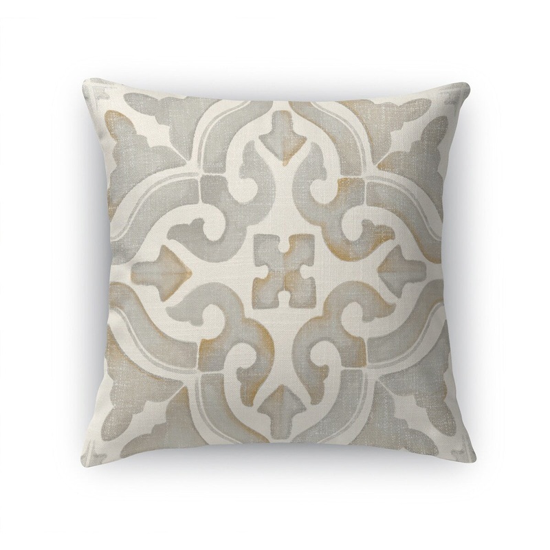 WATERCOLOR TILES GREY Accent Pillow by Kavka Designs