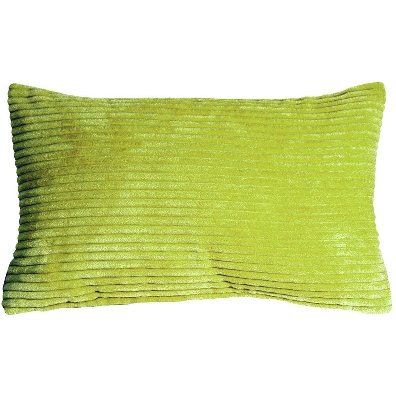 Wide Wale Corduroy 12x20 Throw Pillow with Polyfill Insert, Green