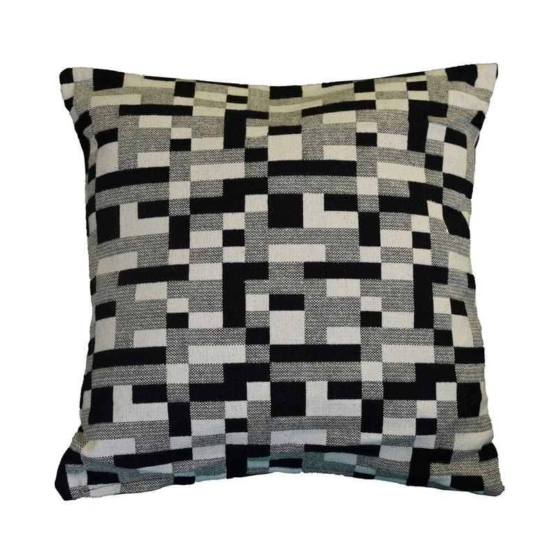 AM Home Gray Stone Lay Geometric Pillow, Poly Fill Insert, 18" x 18"