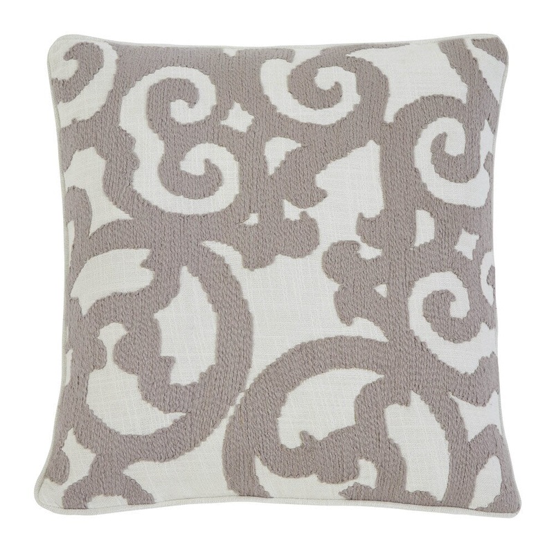 Signature Design by Ashley Embroidered White/Natural 20-inch Pillow Cover