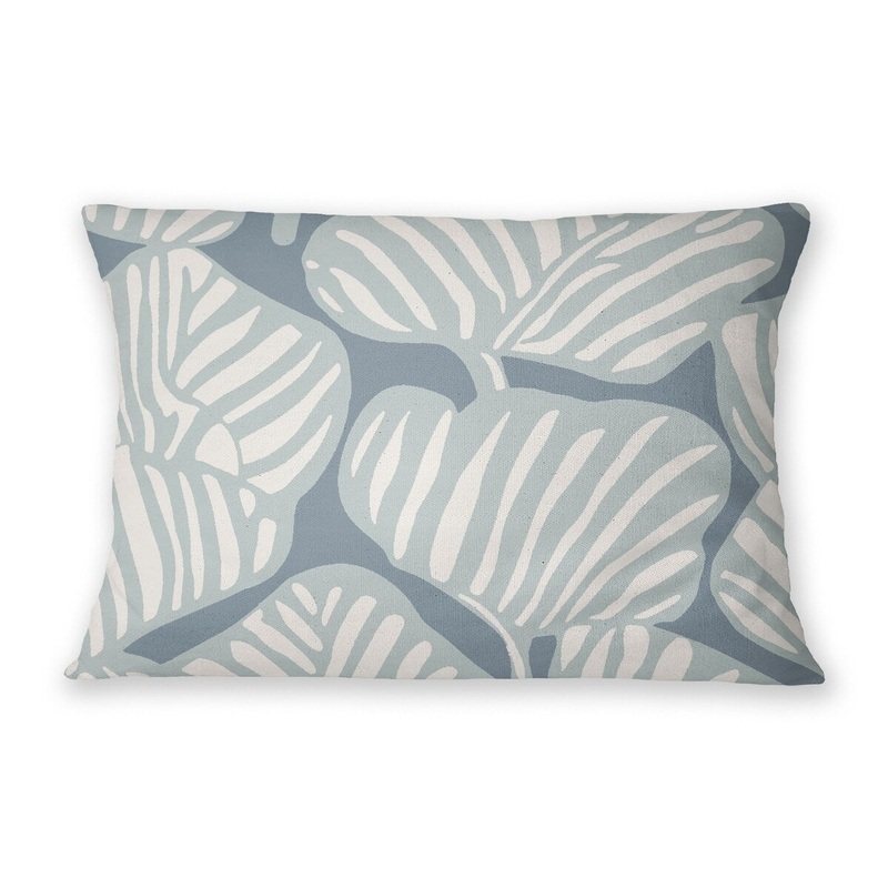 ABSTRACT BOTANICAL BLUE Lumbar Pillow By Becca Dell'Arciprete